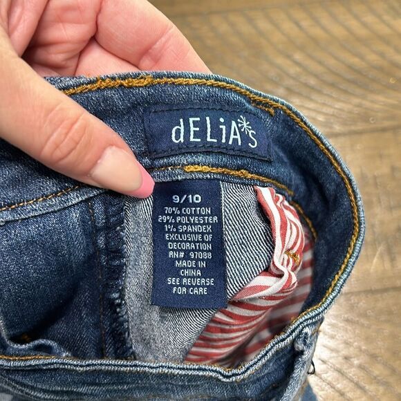 Delia’s American flag Jean shorts size 9/10 - Picture 5 of 9